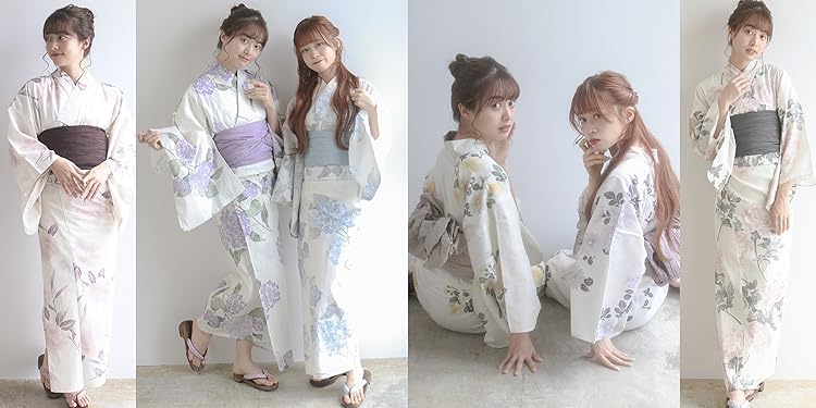 浴衣 4点セット KYOETSU レディース✨️ Amazon | [KYOETSU] [キョウエツ] 浴衣セット 変わり織 生成り