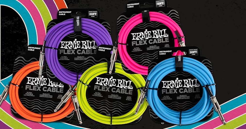 Amazon.co.jp_ 【正規品】 ERNIE BALL 6415 楽器用シールド ケーブル 10フィート FLEX INSTRUMENT CABLE 3.04m S-S型 パープル _ 楽器・音響機器