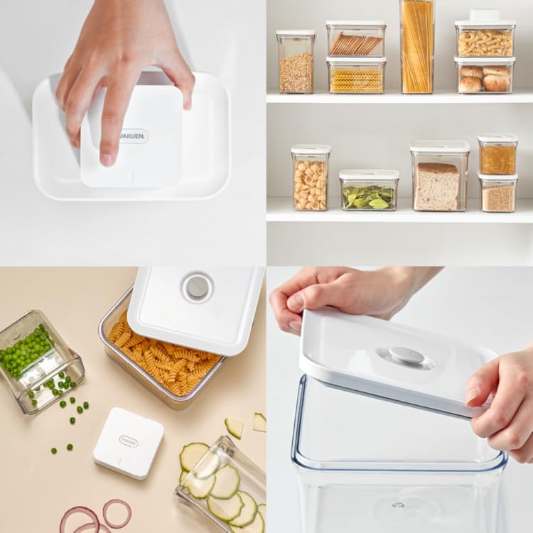 【未使用品】VAKUEN 保存容器 4個セット ＋バキューマー Amazon | VAKUEN プレミアム真空保存容器&全自動食品シーラー機