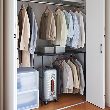 【おすすめ商品】お部屋の隅がクローゼットに!! 3段フック付き　ブラック おすすめ商品】お部屋の隅がクローゼットに!! 3段フック付きブラック