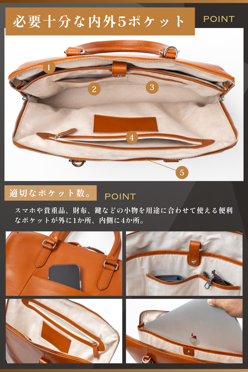 【新品未使用】本革　牛革　ビジネスバッグ　キャメル　亀登鞄製作所　ショルダー付き 新品未使用】本革 牛革 ビジネスバッグ キャメル 亀登鞄製作所