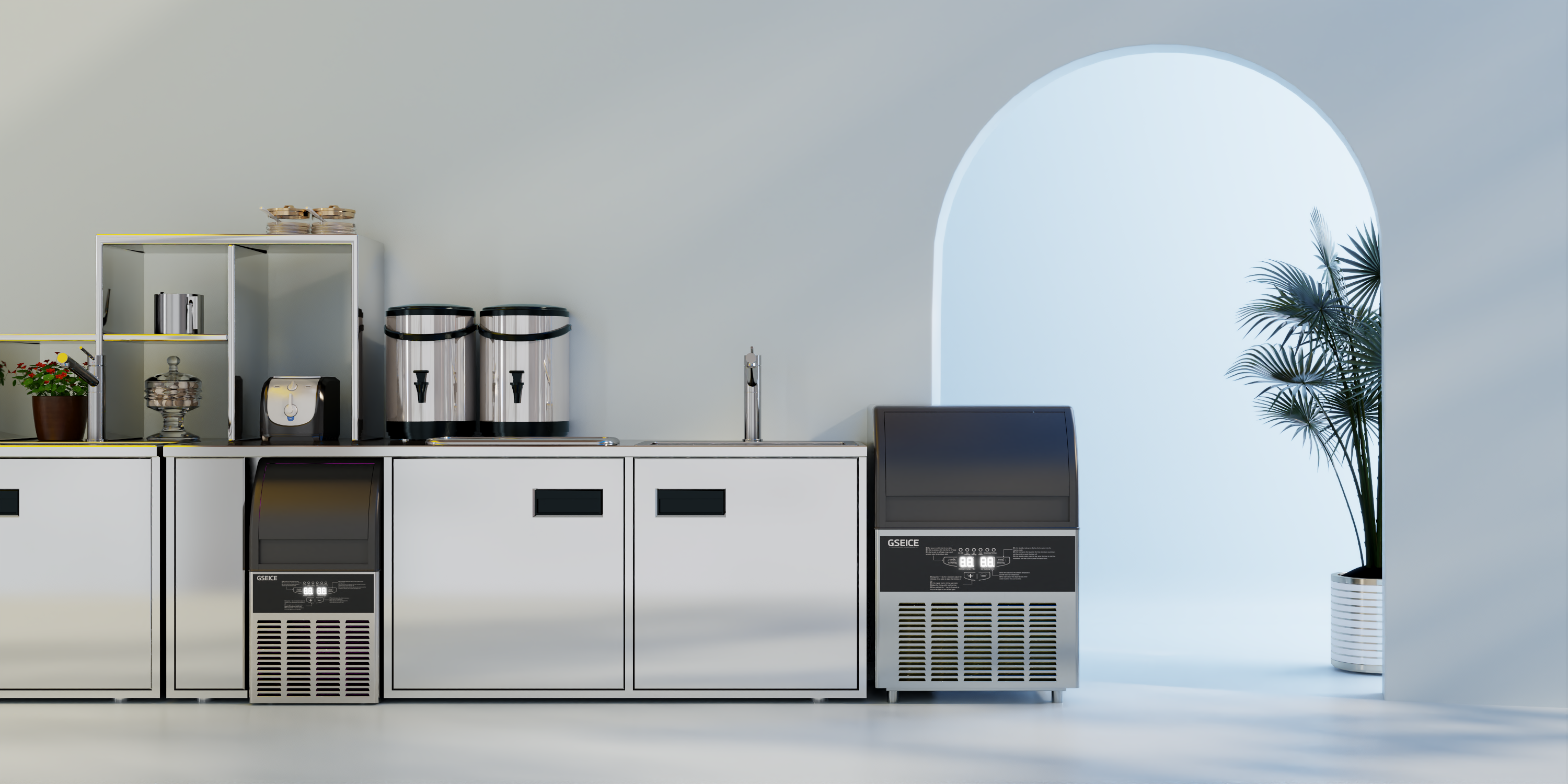 GSEICE ジーエスイーアイス 業務用 製氷機 SY150 シルバー Amazon.co.jp: GSEICE 100V 1日60KG 製氷機 業務用 キューブアイス 省
