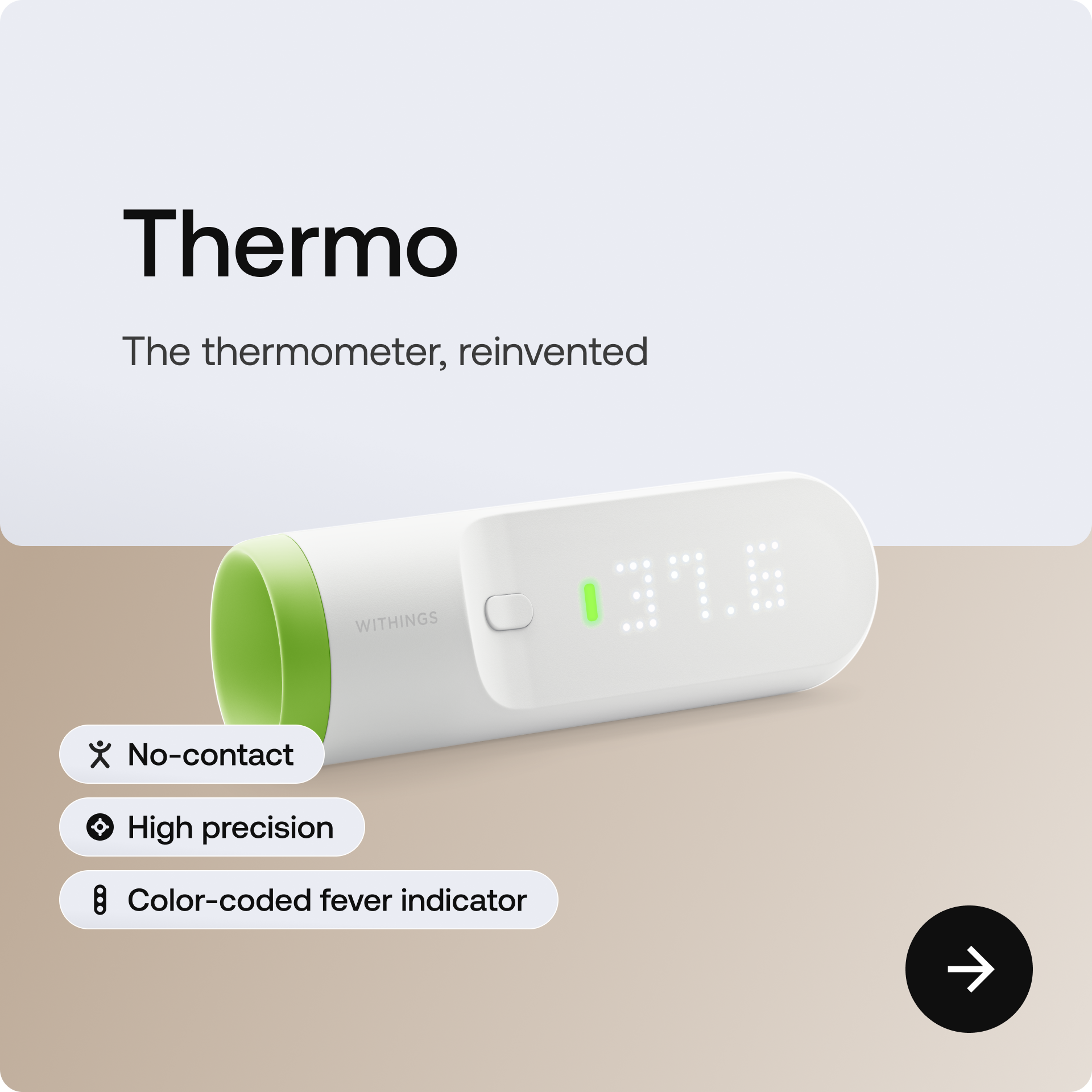 Withings Thermo スマートなこめかみ(おでこ)温度計 Withings Thermo : Target