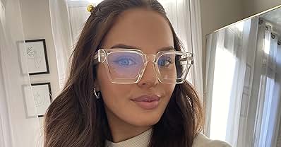 るー Amazon.com: Zeelool Stylish Oversized Square Blue Light