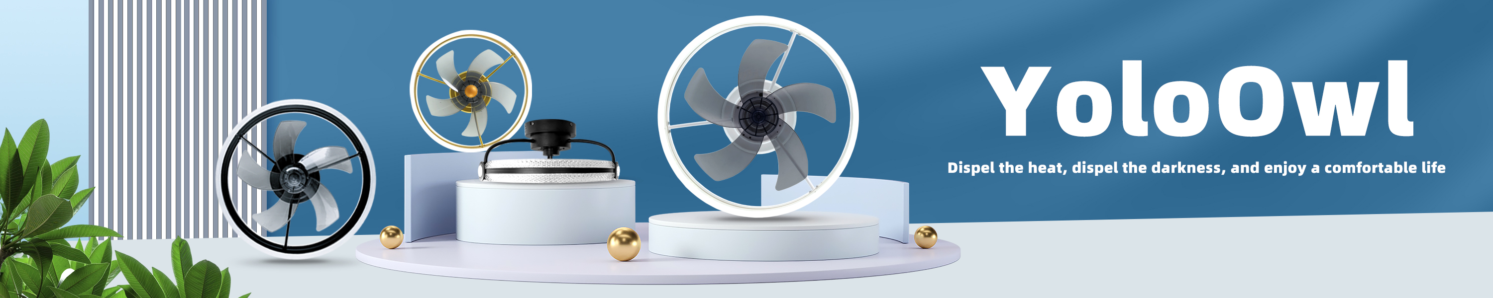 YoloOwl Flush Mount Ceiling Fan