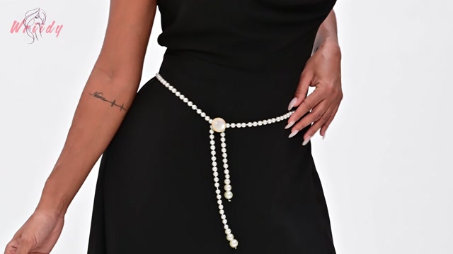 mi様　Pearl Chain Harness Hot Elegant Imitation Pearl Women Body Chain Chest Harness