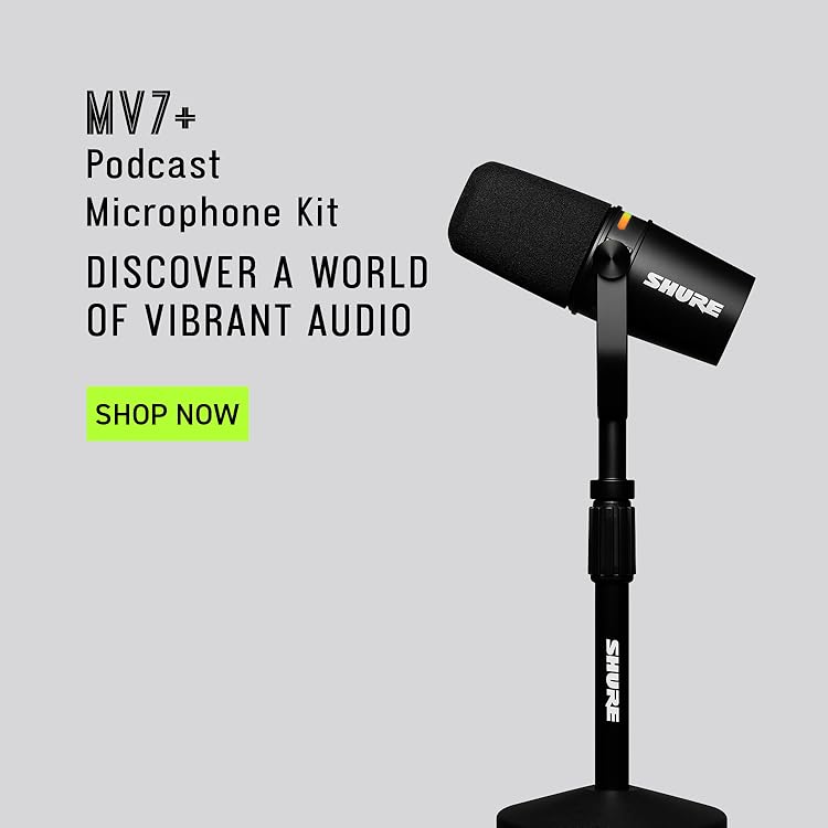 【未使用】SHURE MV7＋-K-J PODCAST MICROPHONE SHURE / MV7+ Podcast Microphone MV7+-K-J Black 送料無料