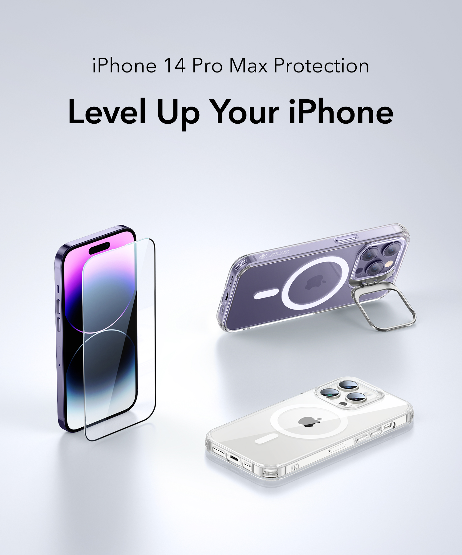 Apple iPhone 14 Pro シルバー 256GB ESRフィルムx2 Apple iPhone 14 Pro 256GB Silver Unlocked Renewed Model