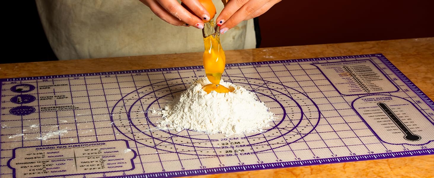 Kitzini Pastry Silicone Baking Mat Non Slip 28" x 20" Extra Large