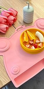 Placemat with Food Catcher and suction cups
