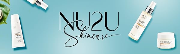 NU2U Skincare Logo and Products
