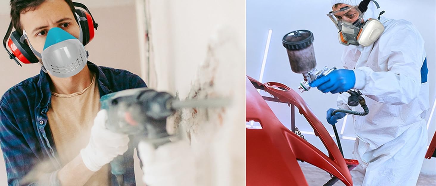 ANUNU Respirator Mask with 20 Filters, Dust Respirator with Replaceable