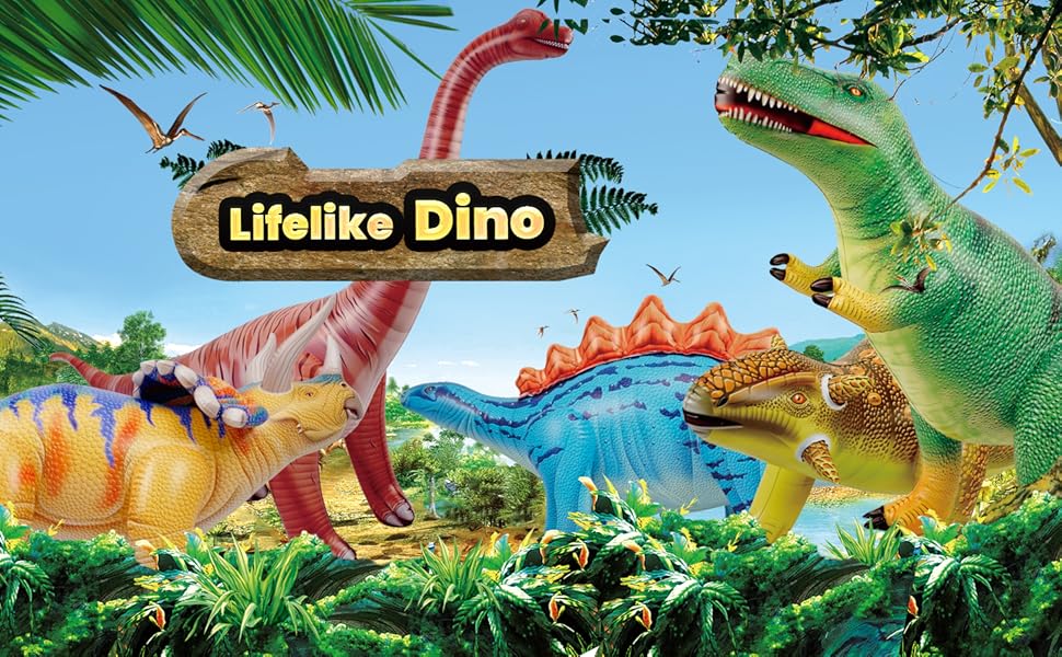 HOHQB Jumbo Inflatable dinosaur party decorations, Jurassic birthday party supplies