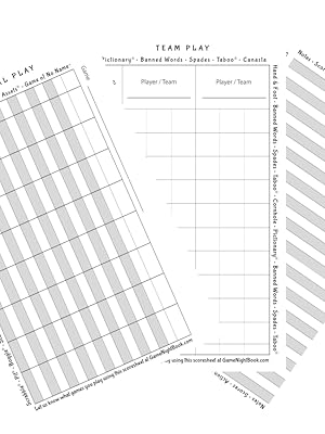 variety of scoresheets