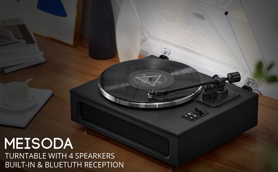 ミュージック MEDE MEISODA High Fidelity Belt-Drive Turntable with 4 Built-in