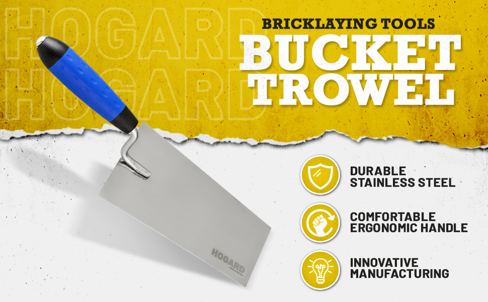 HOGARD 5 1/2" Bucket Trowel Premium Bucket Trowel Stainless Steel