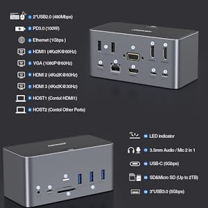 Macbook air docking station 2 مانیتور داکینگ ایستگاه usb c dockingstation mac