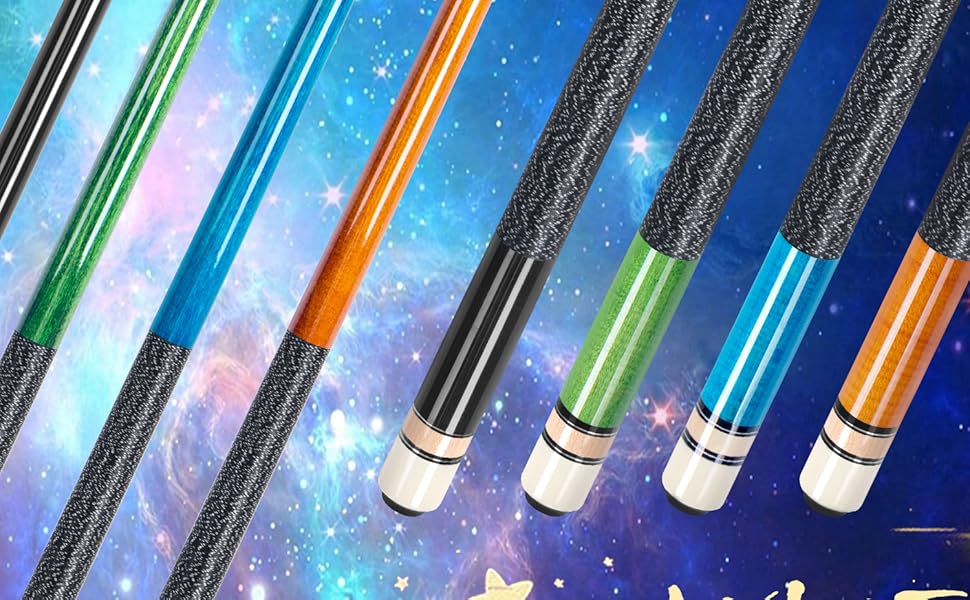 AKLOT Pool Cues,Set of 4 Pool 58" Cue Sticks Canadian Maple Wood Cue