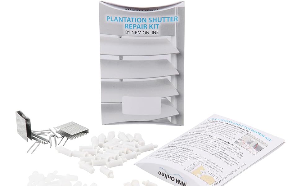 NRM online Plantation Shutter Repair Kit 60 PCS 15 x Tilt Rod Staples