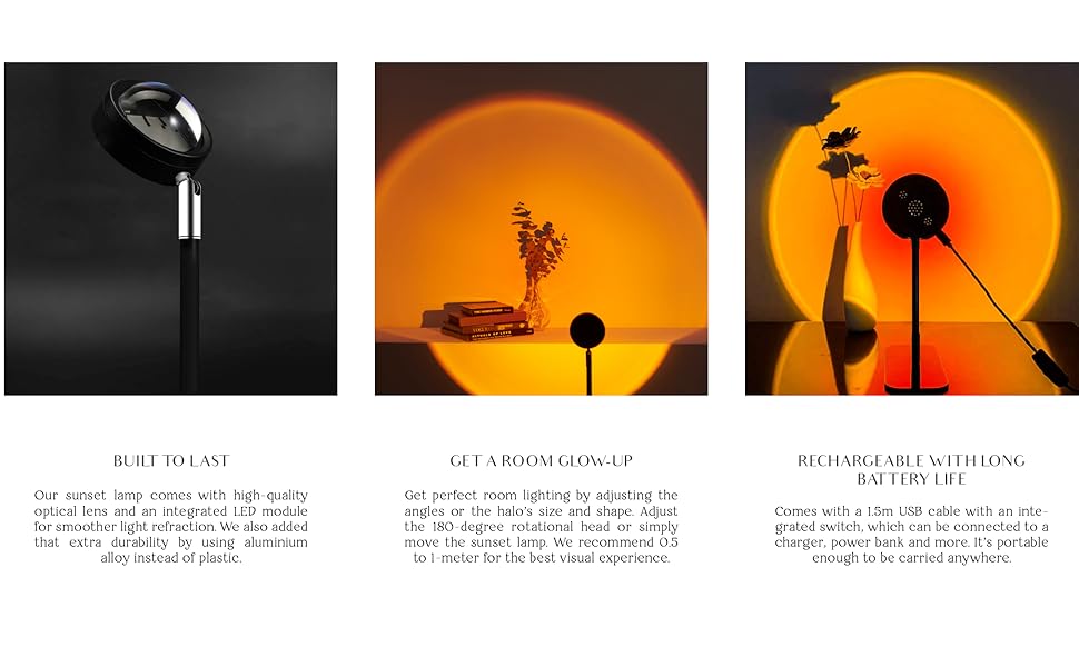 Mydethun Sunset Projection Lamp, Sunset Lamp, USB LED Projector Lamp