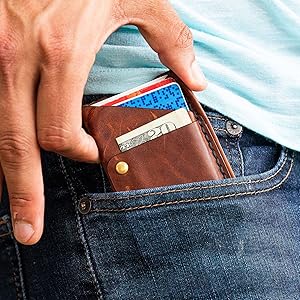 brown big spender wallet in front pocket