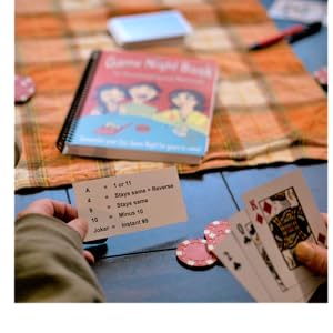 Playing cards with game night book