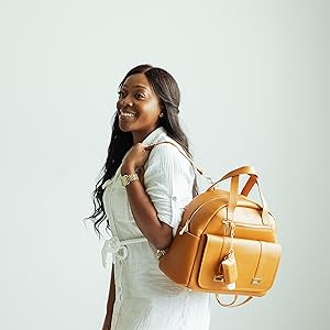 Sheeriah Bloom Diaper Bag Caramel