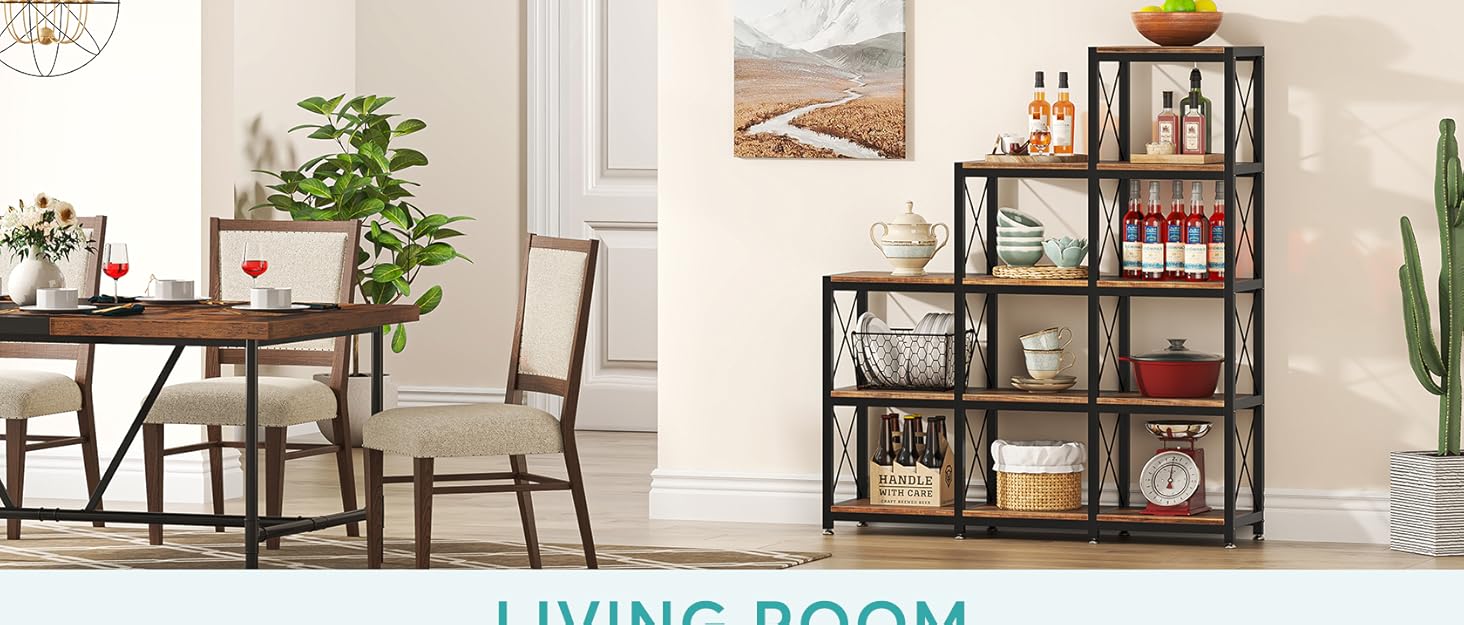 Tribesigns 12 Shelves Bookshelf, Industrial Ladder Corner Bookshelf 9