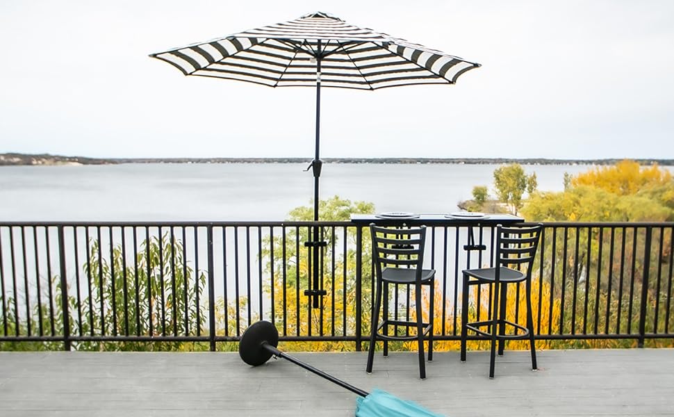 Deck Umbrella holder and base for railing