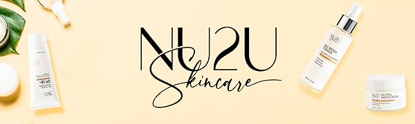 NU2U Skincare Logo and Products