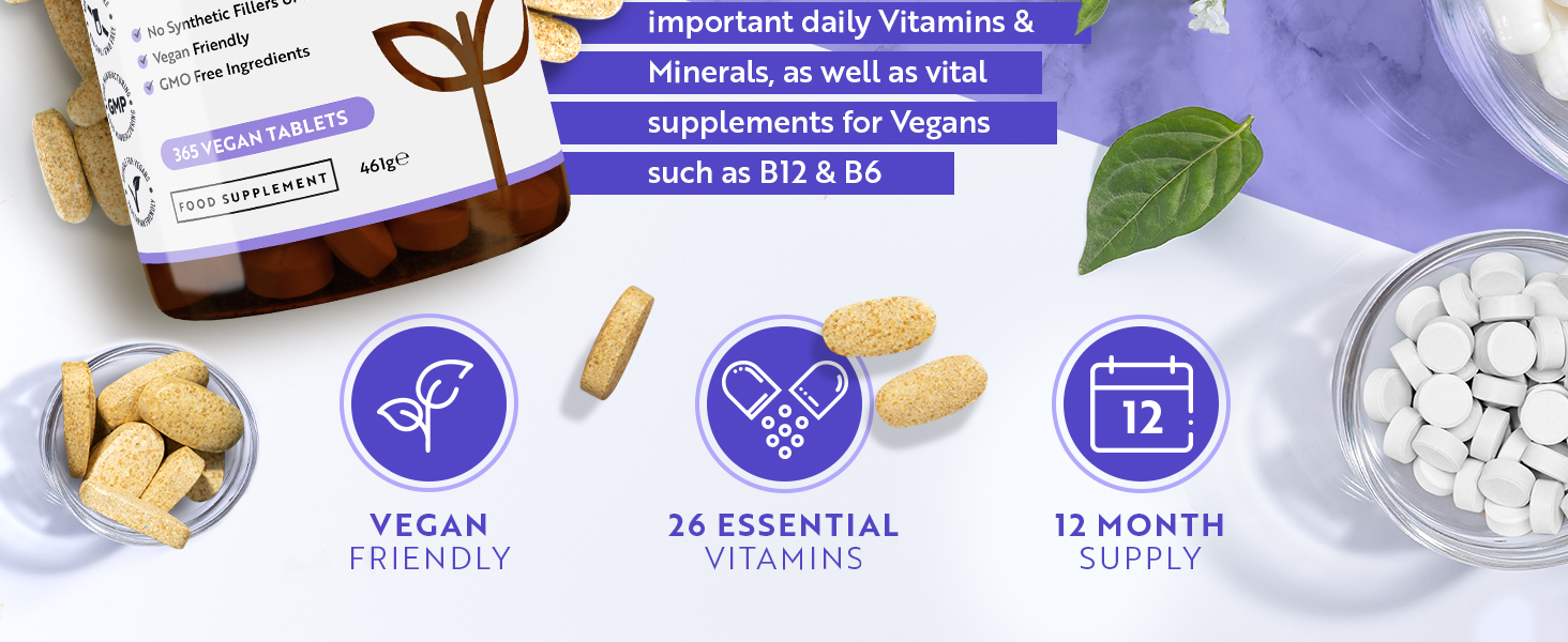 Multivitamins & Minerals 365 Vegan Multivitamin Tablets 1 Year