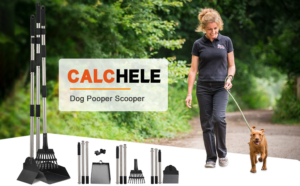 CALCHELE Dog Pooper Scooper Heavy Duty Metal Poop