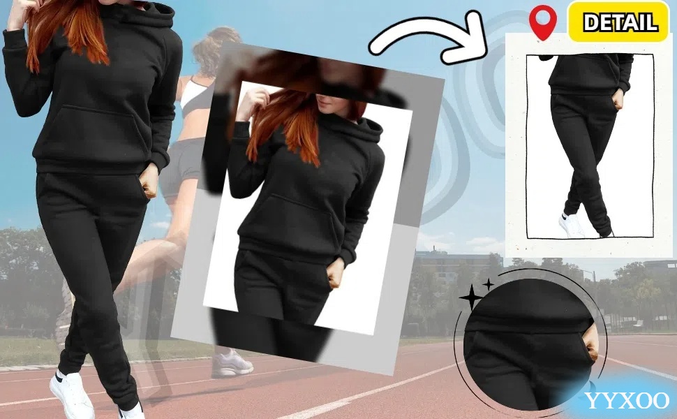 XIEERDUO Lounge Sets for Women 2024 Sweatsuit 2 Piece Outfits Sweatshirt Sweatpant Tracksuit