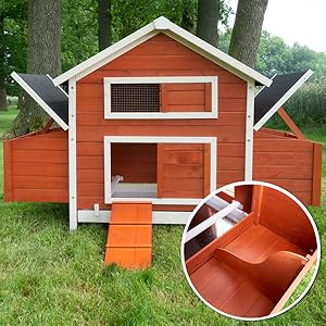 Hühnerstall Holz mit Kotschublade Schublade zum Reinigen schweden haus zooprinz Nistkasten