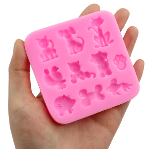 HengKe 2 Pcs Cats Dogs Foxes Silicone Molds