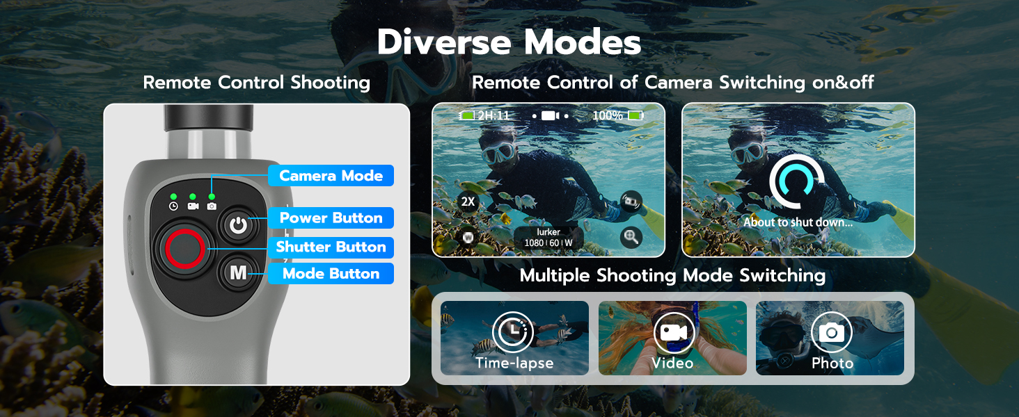 Underwater selfie stick