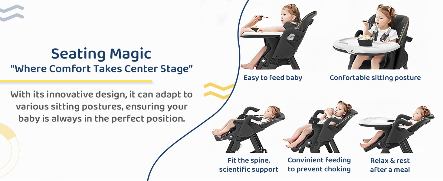 Height-adjustable baby high chair