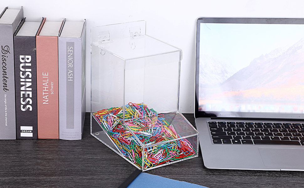 BTSKY Clear Acrylic Storage Box With Lids Wall Mounted