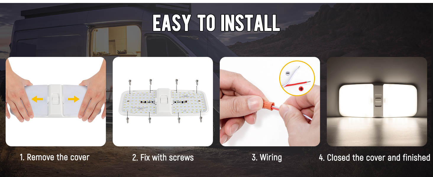 Partsam 2Pcs RV Interior Lights with Off/On Switch, LED