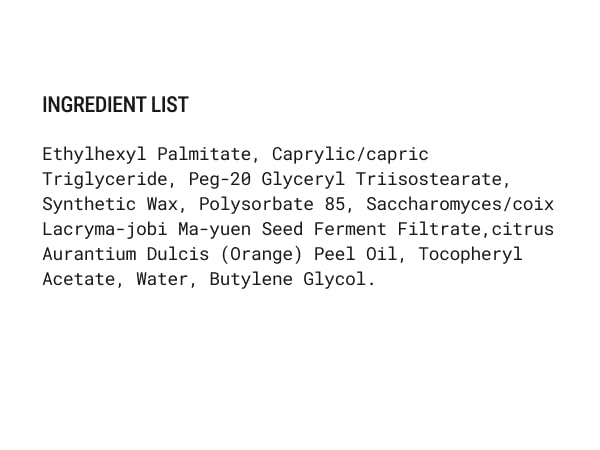 INGREDIENT LIST