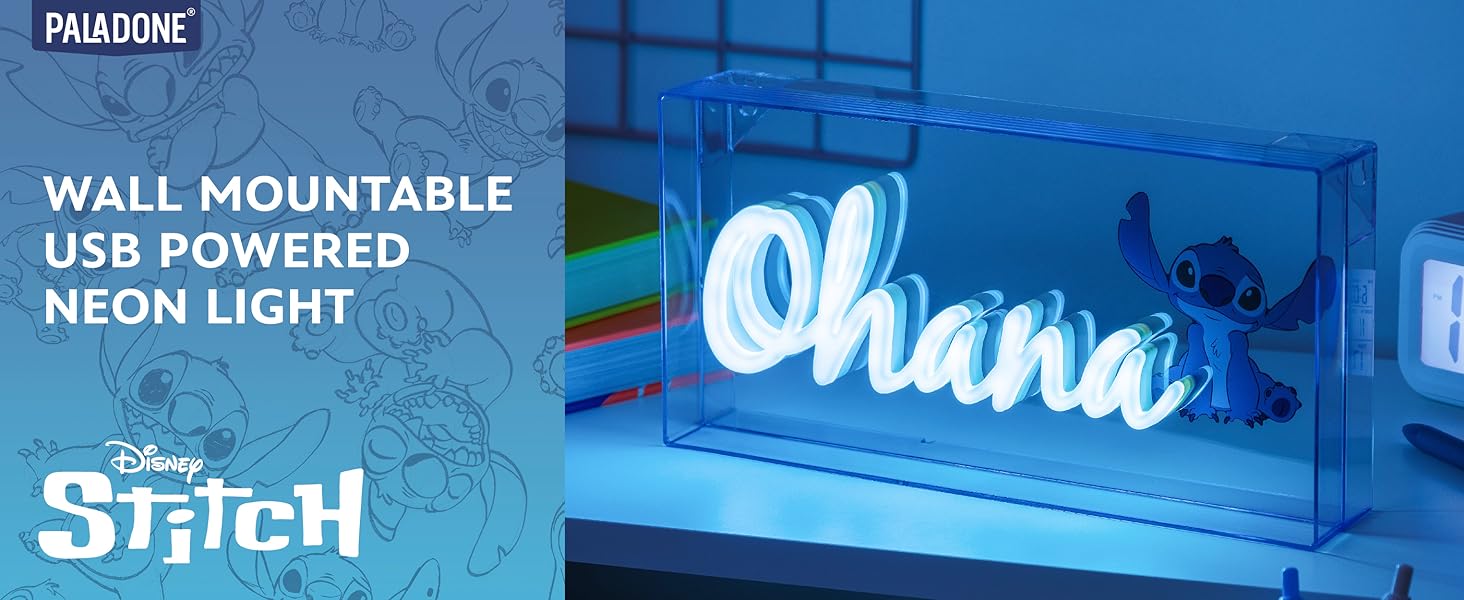 stitch disney paladone ohana neon light