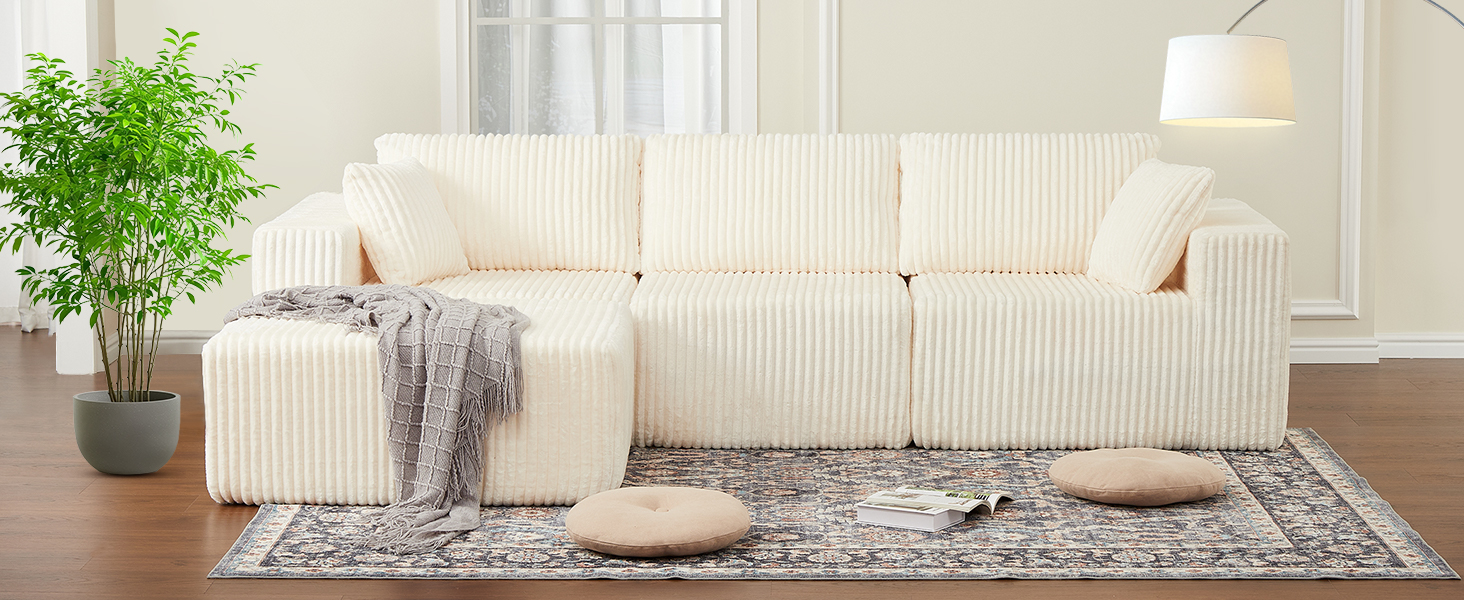 108" Modular Sectional Sofa Couches for Living Room Cloud Memory Boneless Couch