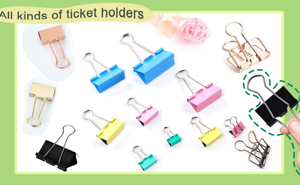 Binder Clips, for Home School Office Supplies.