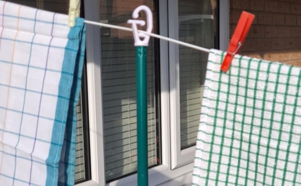 myAIMS 2PC's pk Prop Normal Metal Galvanised Washing Line Outdoor Extendable Washing Line Pole