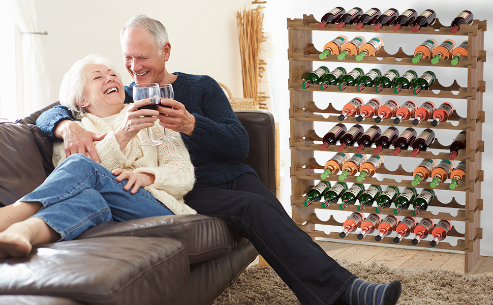 Domax Wine Rack Freestanding Floor 72 Wine Bottle Holder