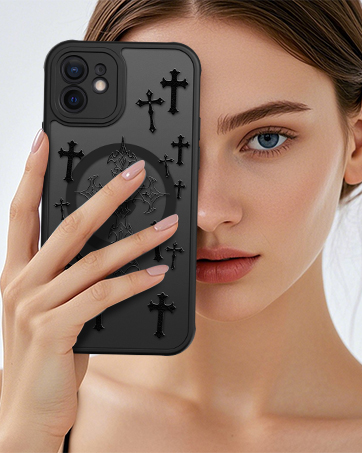 Cute Cool Christian Aesthetic Magnetic Phone Case for iPhone Case Cross for Women Girls Men Boys