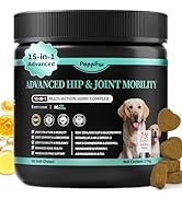 POPPAW Advanced Dog Joint Supplement – 15-in-1 Glucosamine for Dogs with Chondroitin, MSM & Green...