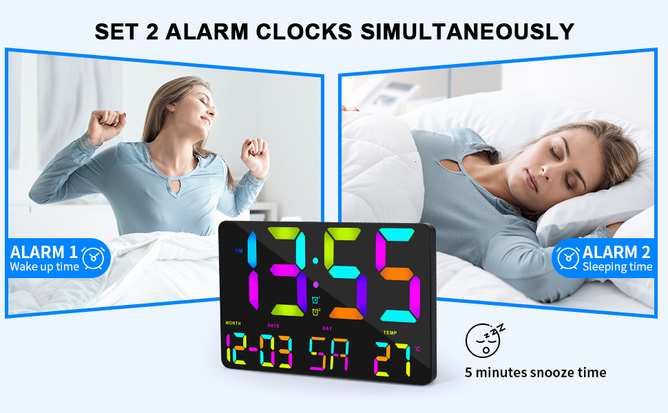 Sukeen Wall Clock Digital Clock, LED Digital Wall Clock Remote Control