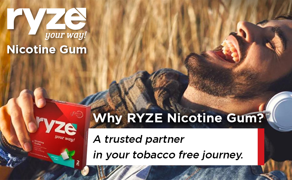 RYZE Nicotine Gum 2mg Fruit Blast Sugar Free Quit Smoking Aid