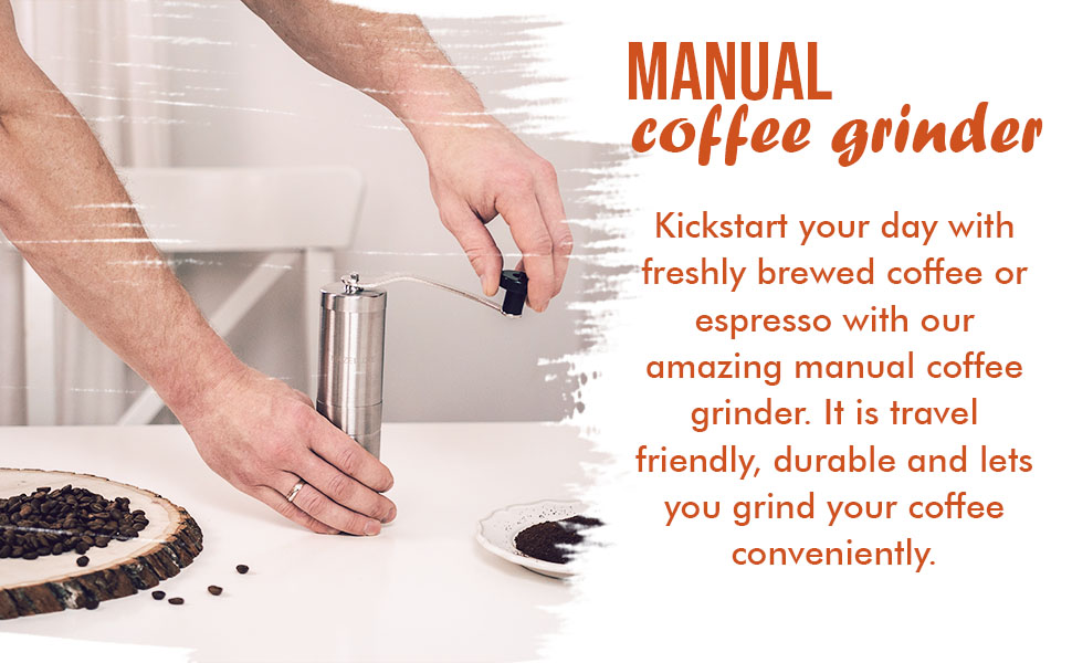 Manual Coffee Grinder Stainless Steel Ceramic Burr Hand